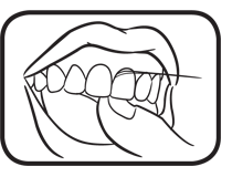 An illustration depicting step 3 of flossing teeth.
