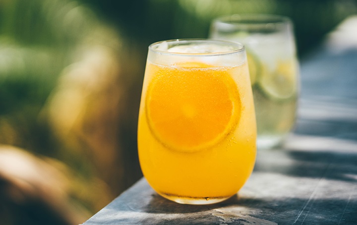 Glass or orange juice