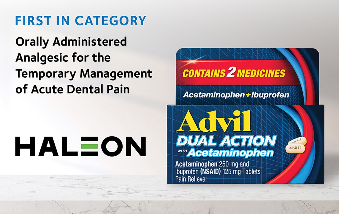 Advil Dual Action® is the first over-the-counter medication with the ADA Seal of Acceptance® for temporary dental pain relief.