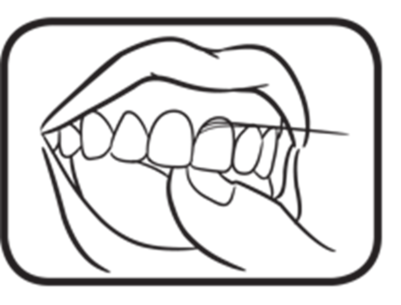 An illustration depicting step 3 of flossing teeth.