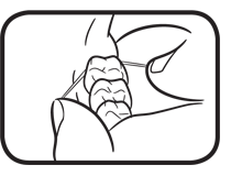 An illustration depicting step 5 of flossing teeth.