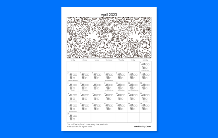 Brushing Calendar April 2023