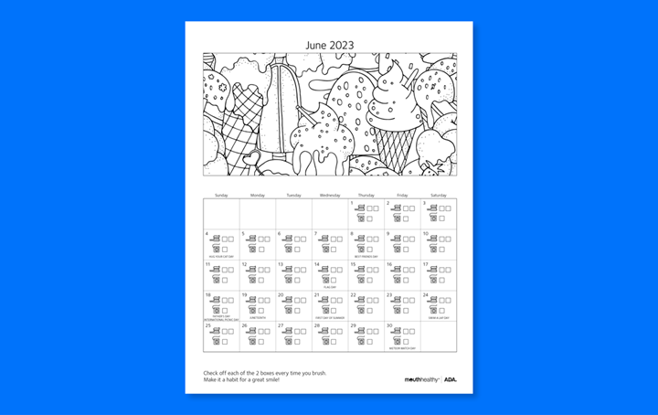 Brushing Calendar June 2023