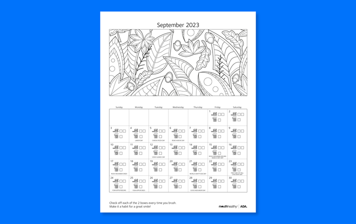 Brushing Calendar September 2023