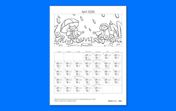 April brushing calendar