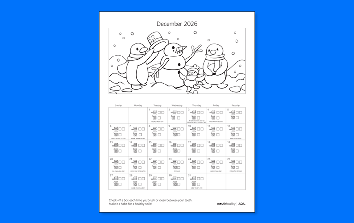 December brushing calendar