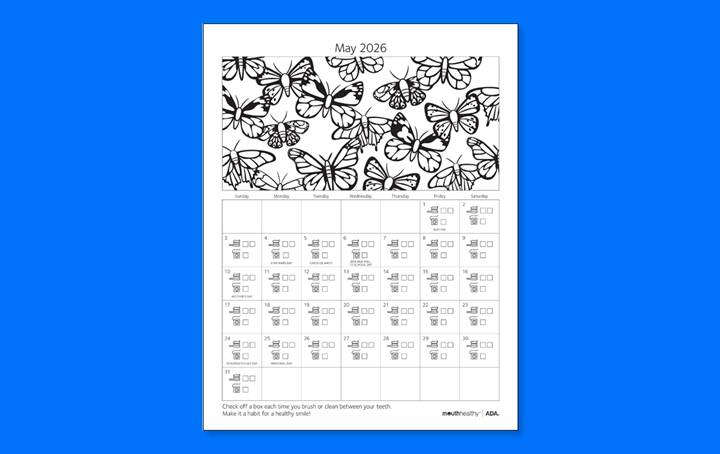 May brushing calendar