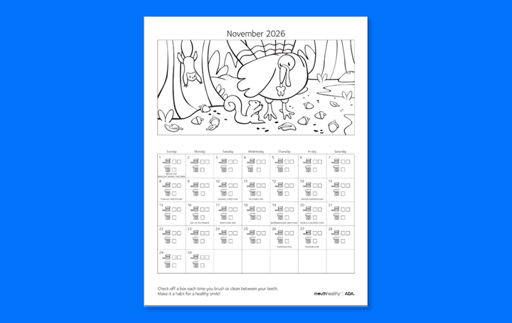 November brushing calendar