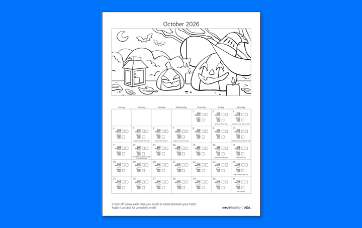 October brushing calendar