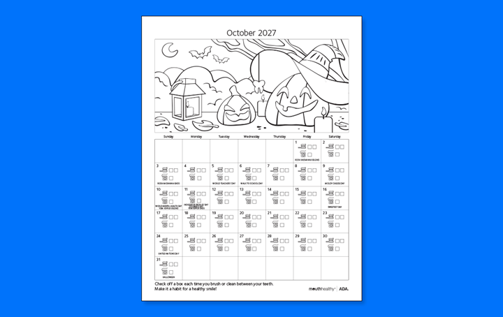 October brushing calendar