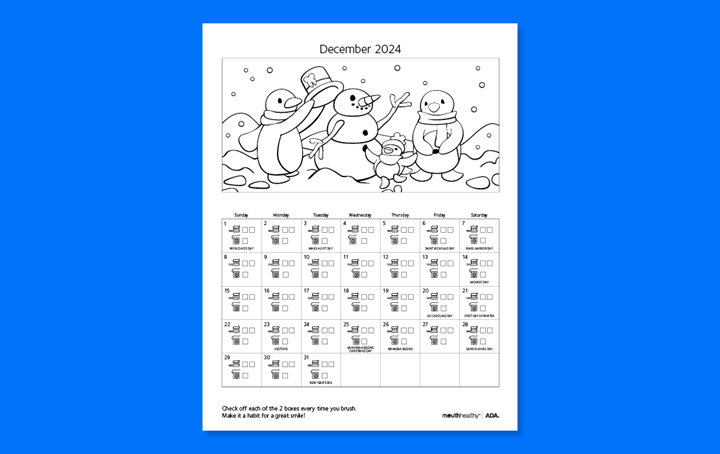 December brushing calendar