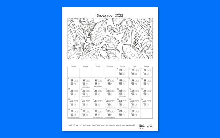 Brushing Calendar September 2022