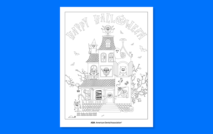 Halloween Haunted House Coloring Sheet
