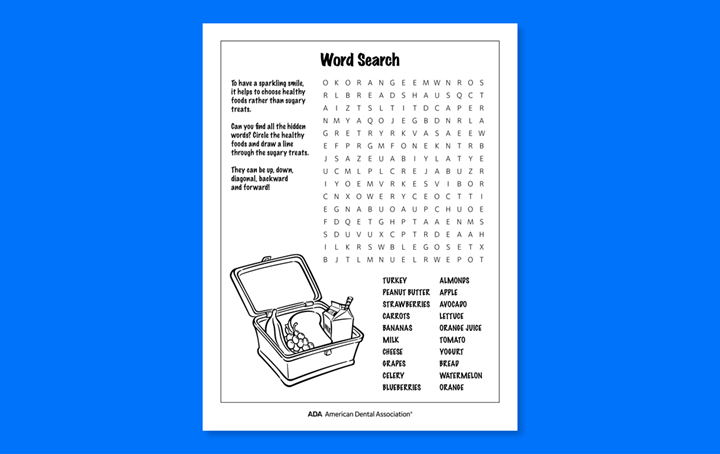 National Nutrition Month - Healthy Foods Word Search