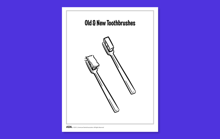Drawing of old and new toothbrushes