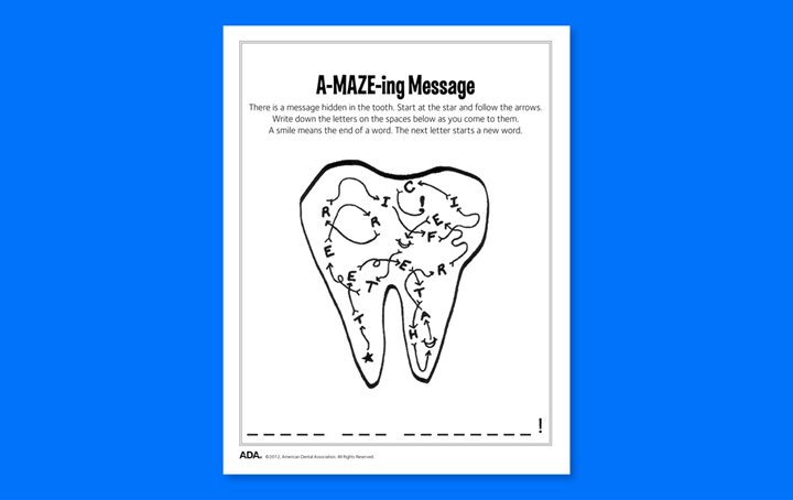 Drawing of tooth with maze