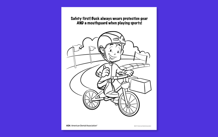 Sports Safety - Mouthguard Safety First Coloring Sheet