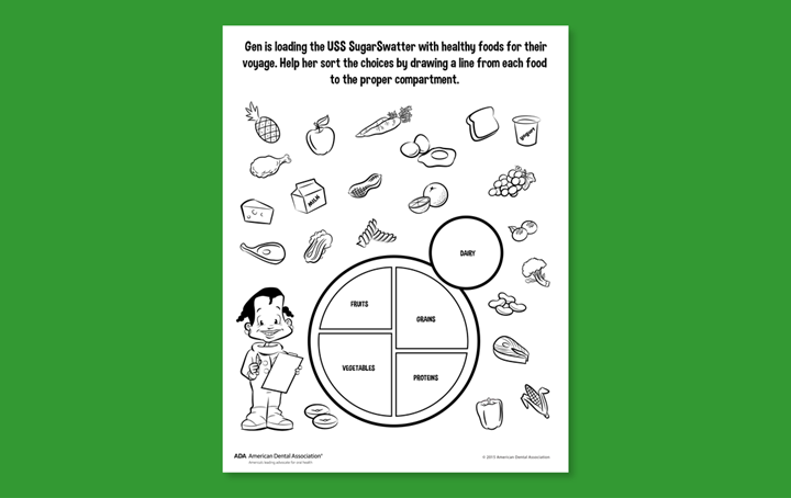 Sugar Wars healthy foods worksheet
