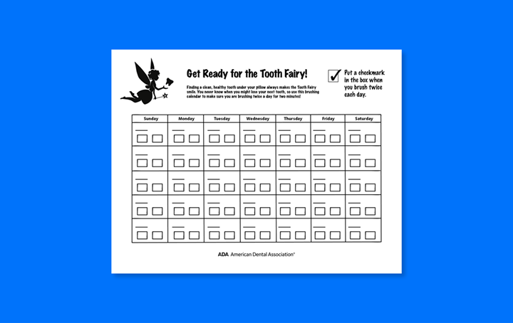 ADA Tooth Fairy Brushing Calendar