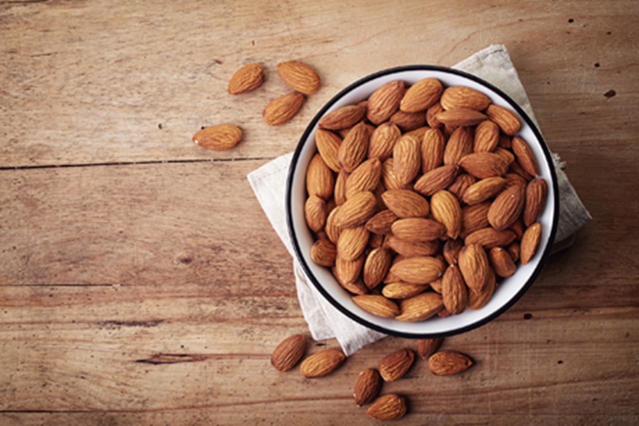 Bowl of almonds.