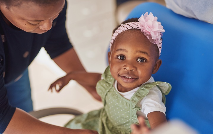 Photo of baby's first dental visit