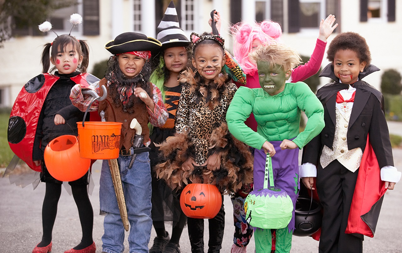 Mouth Healthy Group of Halloween Trick or Treaters