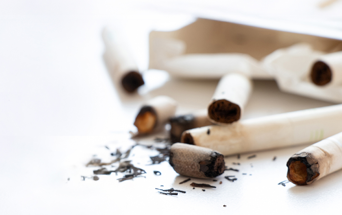 Crushed smoked cigarettes