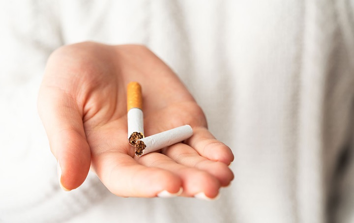 Cigarette broken in half
