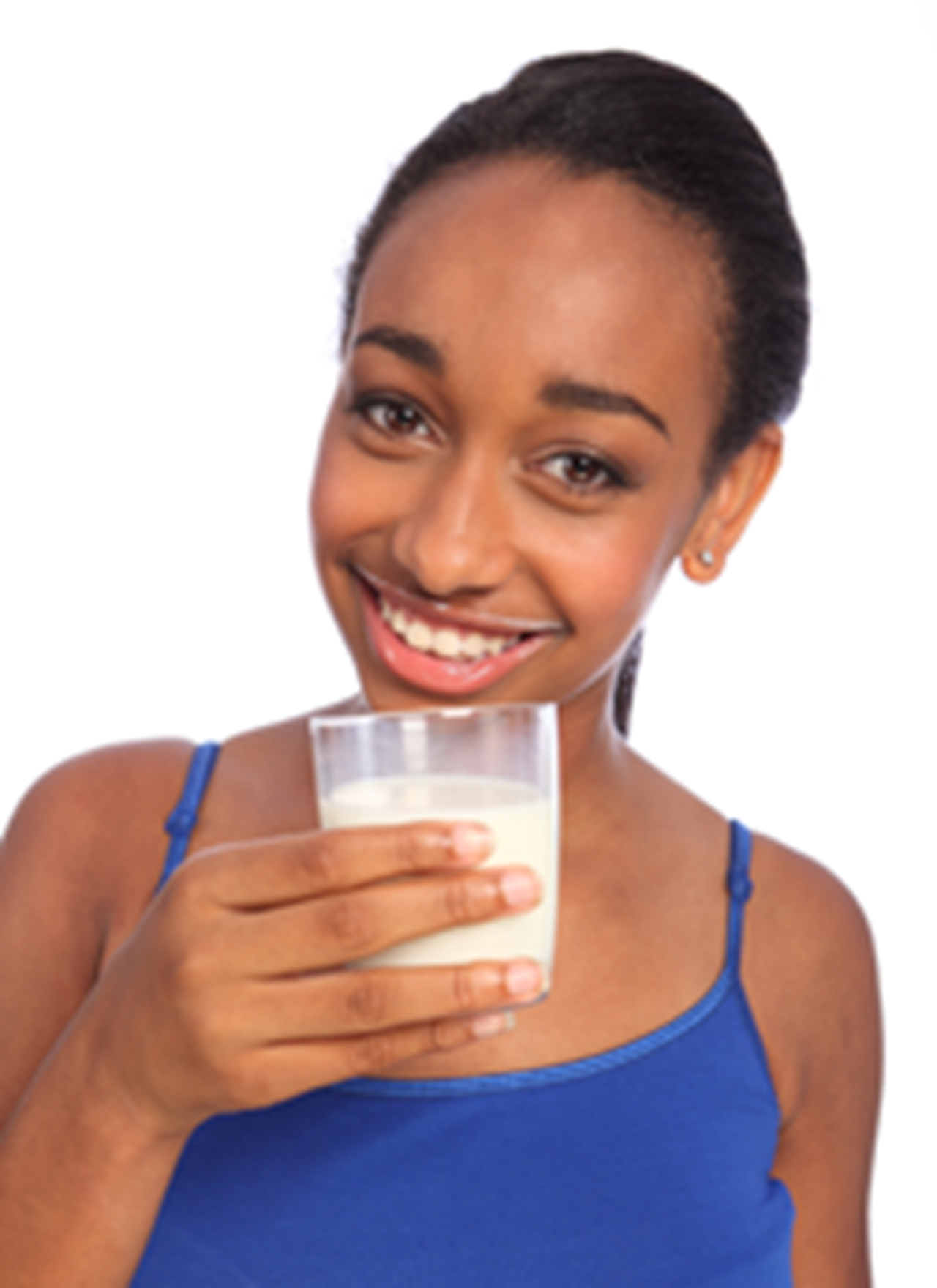 Photo of teen girl drinking a class of milk