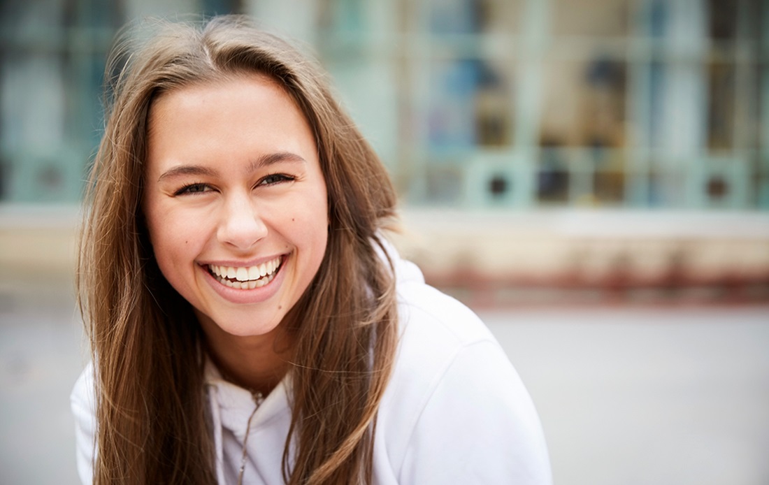 Teen smiling