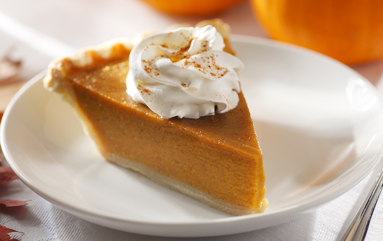 A photograph of pumpkin pie.