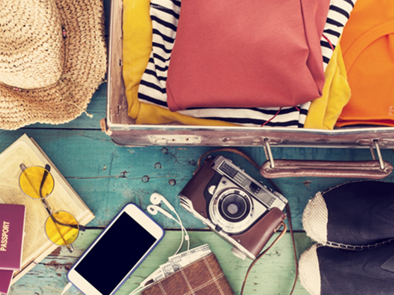 Vacation suitcase unpacked